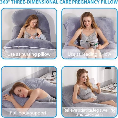 Elover U Shaped Pregnancy Pillow, Full Body Maternity Support - Image 2