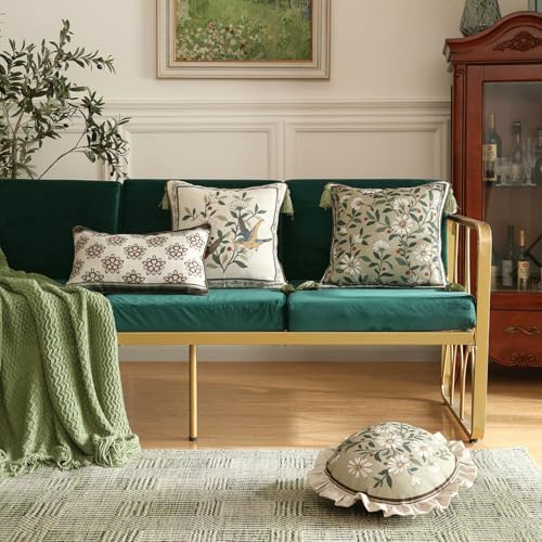ISAENNE Vintage Linen Rectangle Throw Pillow Cover - Image 3