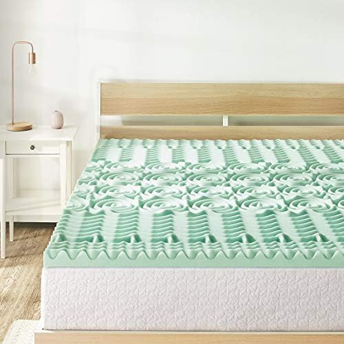 Mellow 1.5 Inch 5-Zone Memory Foam Mattress Topper, Calming Aloe Infusion - Image 2