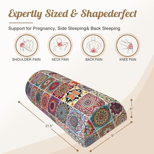 Knee Pillow for Back Sleeping – Half Moon Bolster Pillow for Under Knee While - Image 2