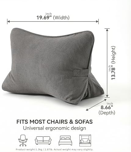 Pat. Pend. Corduroy Lumbar Support Backrest Pillow - Image 5
