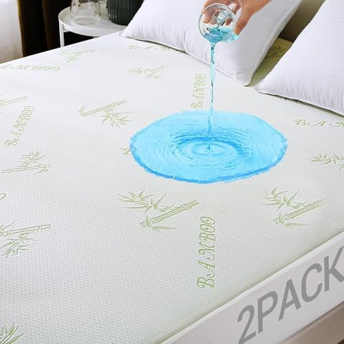 MUXHOMO 2 Pack California King Mattress Protector, 100% Waterproof Mattress by MUXHOMO