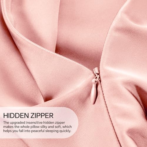 INFIIXSO Mulberry Silk Body Pillow Pillowcase, Rose Pink - Image 5
