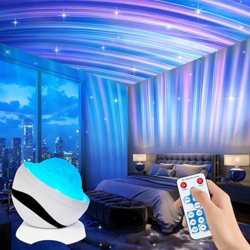3 in 1 Light Projector for Room Decor Aesthetic, Northern Lights Projector, Ocean Lamp & Galaxy Projector for Bedroom Decor, Valentine's Day Gifts for Adults Teen Girl Gifts Ambient Lighting by Unknown