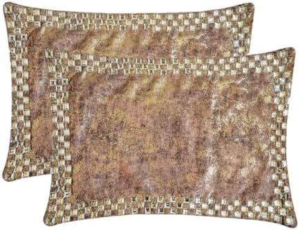 Pack of 2 Decorative Lumbar Pillow Cover Gold, Crystal Embroidery Lumbar - Image 3