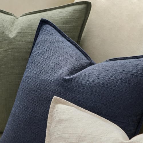 MIULEE Thick Textured Navy Blue Decorative Throw Pillow Covers 18x18 Inch - Image 3