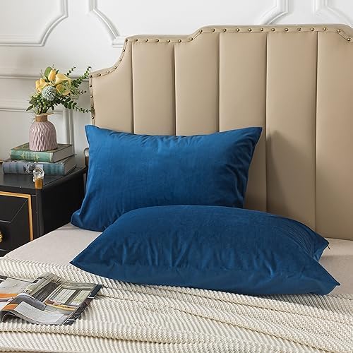 H HOUSEHOLD Set of 2 Velvet Queen Size Pillowcase, Soft and Cozy Luxury Fuzzy - Image 3