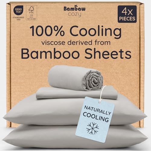 Bambaw Queen Sheet Set – 4pcs 100% Viscose Derived from Bamboo Cooling Sheets by Bambaw