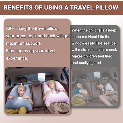 1 MIDDLE ONE Car Pillow for Kids, Memory Foam Travel Pillow for Car and Adults - Image 3