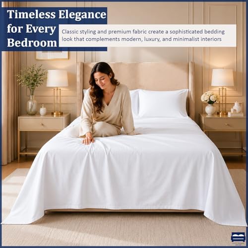 Cottingon 4 PC Olympic Queen Sheets, Egyptian Cotton - Image 3