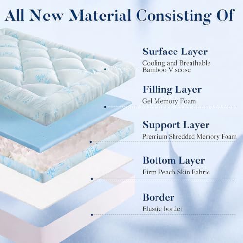 DOWNCOOL 5 Inch Cooling King Mattress Topper, Bamboo Viscose Air Layer | Ultra - Image 5