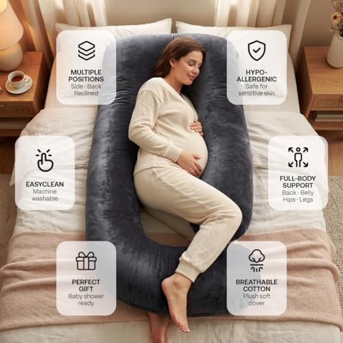 SNUGGY BABY J-Shaped Maternity Pillow – Full-Body Pregnancy Pillow, Belly & Hip - Image 6
