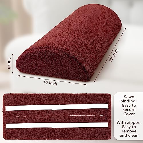 Wesiti Recliner Leg Rest Cushion Footrest Pillow Elevate Feet, Wine Red - Image 2