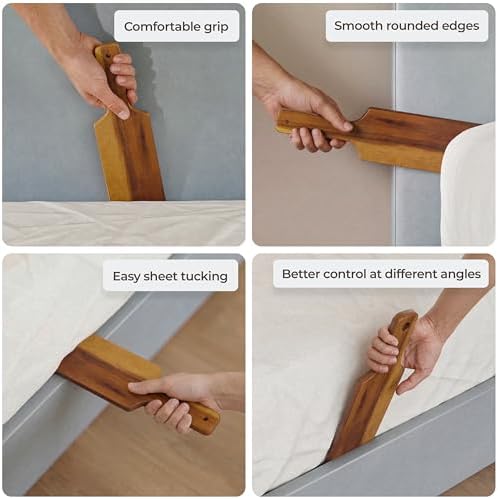 Acacia Wood Mattress Lifter & Bed Sheet Tucker Tool Set - Image 4
