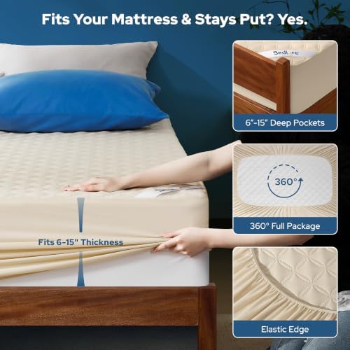 BEDLORE 2 Pack Waterproof Mattress Protector, Twin XL Size Mattress Pad - Image 4