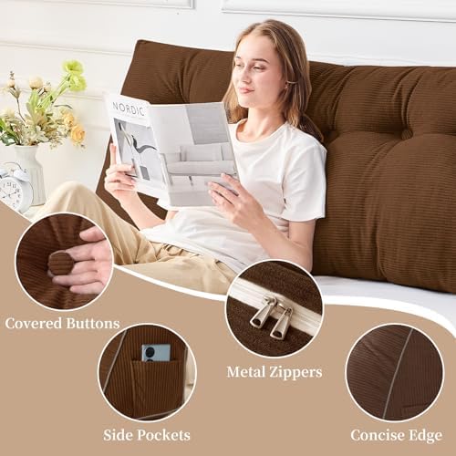 Sasttie Headboard Pillow King, Wedge Pillow Headboard - Image 4