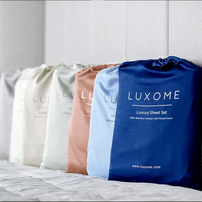 LUXOME Luxury Sheet Set | 100% Rayon (Viscose) from Bamboo | Full Size - Terracotta | Deep Pockets | 4-Piece Set (Fitted, Flat, 2 Pillowcases)