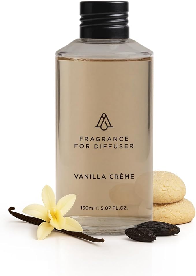 AromaPlan Fragrance Oil Vanilla Crème 5 Fl Oz (148ml) Winter Collection | Luxury Hotel Scent Diffuser Oil | Hotel, Home & Spa | Non-Toxic, Made in USA - Bigger Bottle, Bolder Aroma & Longer Lasting
