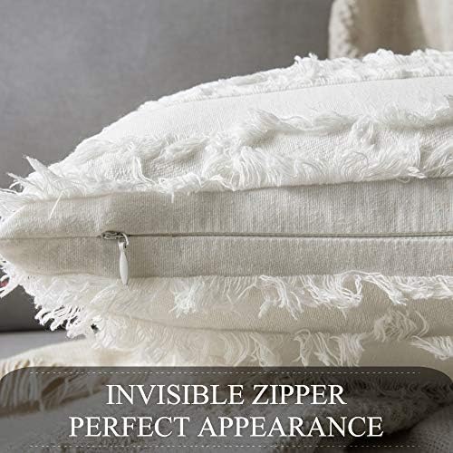 MIULEE Boho Linen Striped Lumbar Throw Pillow Covers 12x20 - Image 3