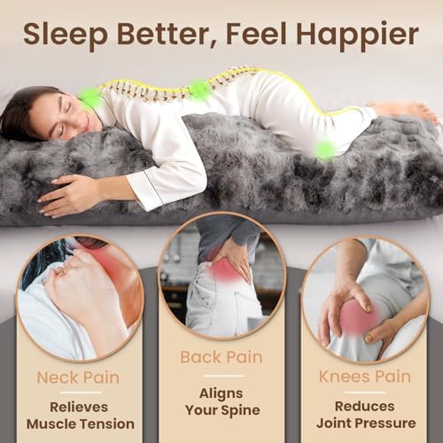 ZonLi Fluffy Body Pillow for Adults, Fuzzy Faux Fur Long Pillow - Image 4