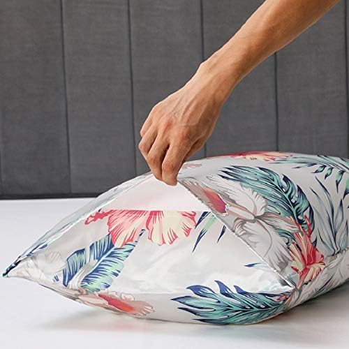 Floral Printed Satin Pillowcase, Standard Cooling Pillow Case Set of 2 - Image 4