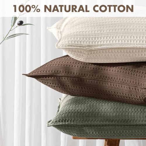 Decorative Waffle Weave Body Pillowcase 20x54 Brown No Insert - Image 3