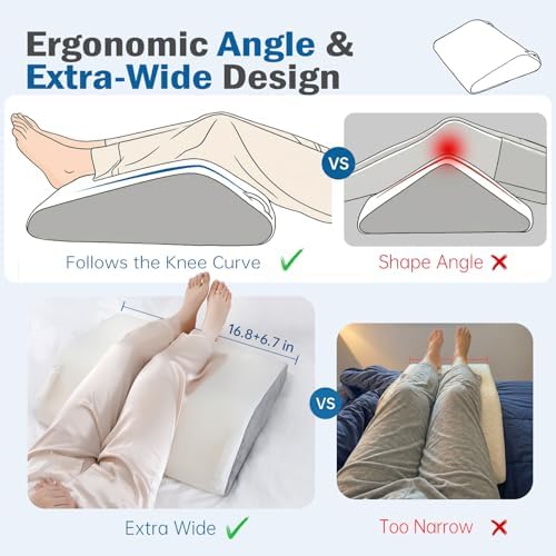 Vekkia Knee Wedge Pillow for Back Sleeping - Image 6
