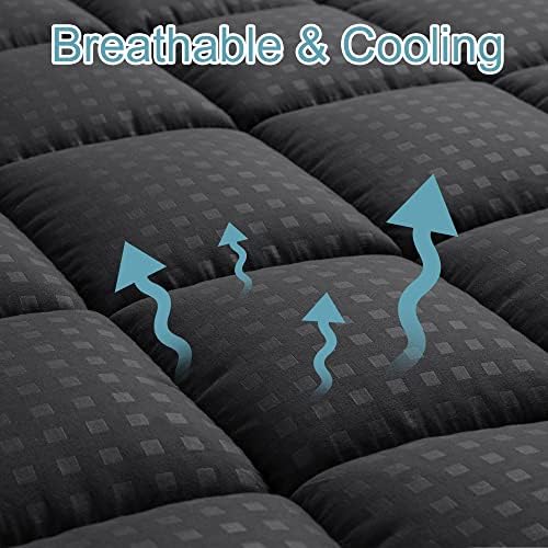 HYLEORY Queen Mattress Pad Quilted Fitted Mattress Protector Cooling Pillow Top - Image 2
