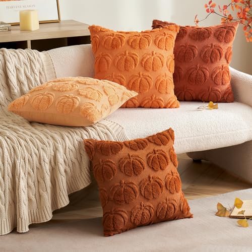 MIULEE Fall Pillow Covers Pumpkin Fall Decor 16x16 Pumpkin - Image 4