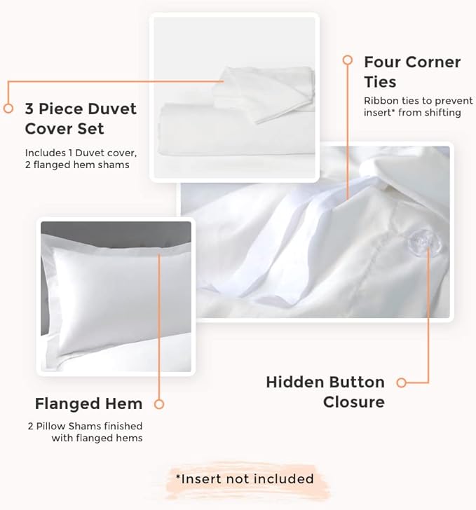PeachSkinSheets 1500tc Level of Softness Soft Cooling Duvet Cover Set | Queen/Full Size - Eggplant
