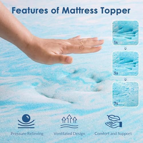 IULULU King Size Mattress Topper, 4 Inch Gel Memory Foam Topper - Image 3