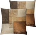 Decorative Throw Pillow Covers, Modern Abstract Brown Geometric Pattern by Unknown