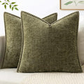 MIULEE Decorative Couch Throw Pillow Covers 18x18 Inch Olive Green 2 Pack by MIULEE