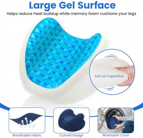 Knee Pillow for Side Sleepers, Gel Memory Foam Sciatic Pillow - Image 4