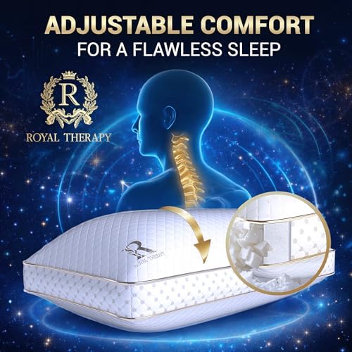 Royal Therapy 4-Pack King Memory Foam Pillow, Adjustable Shredded Odor-Free Bed - Image 3