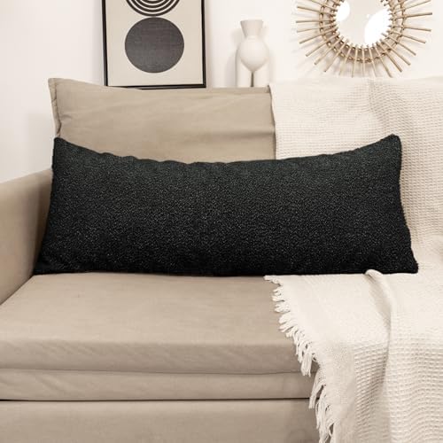 JoraLion 20x54 inch Neutral Boucle Body Pillow Cover - Image 7