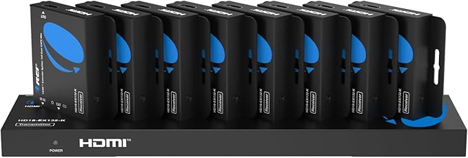 OREI HDMI Extender Splitter 1 in 8 Out Over CAT6/7 Cable 4K@30Hz with EDID Management - Up to 132 Ft - Loop Out - IR Control - Low Latency