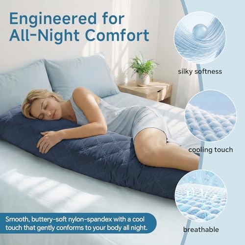 BEDELITE Cooling Body Pillow, Memory Foam Filled, 20x54 Inches - Image 2