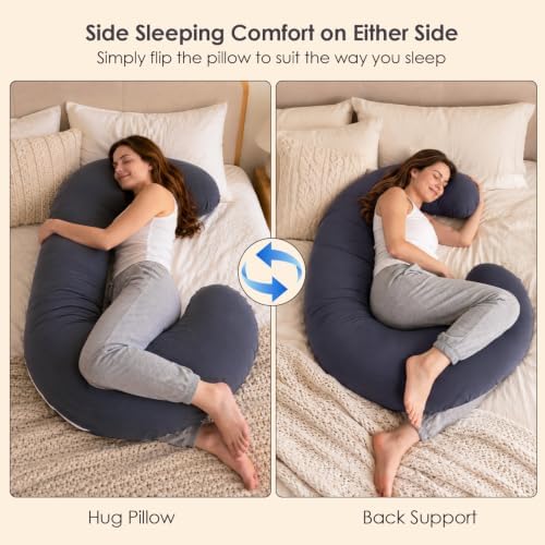 QUEEN ROSE Cooling Body Pillow, C Shaped Side Sleeper Pillow - Image 3