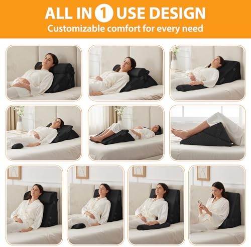 Ruqmuis Wedge Pillow Set for After Surgery, Incline Pillow Wedge for Headboard - Image 2