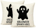 Halloween Ghost Throw Pillow Covers, 18x18 Inch, Spooky Vibes Design, Machine by Unknown