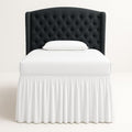 Cottingon Dorm Bed Skirt Twin XL 36" with Split Corners, 100% Microfiber Soft and Stylish, College Room Essential, Extra Long Dust Ruffle for Extended Beds, White
