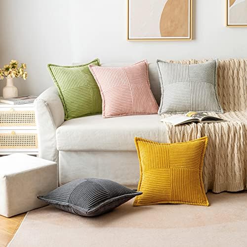 MIULEE Decorative Lumbar Throw Pillow Covers 12x20 Inch Green 2 Pack - Image 5