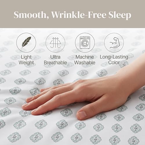 Modern Threads Printed 3-Piece Extra Soft Bedding Sheets & Pillowcase Set - Image 7