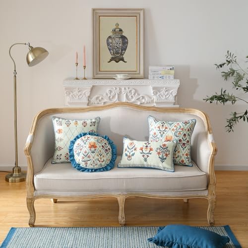 ISAENNE Linen Rectangle Throw Pillow Cover - Image 3