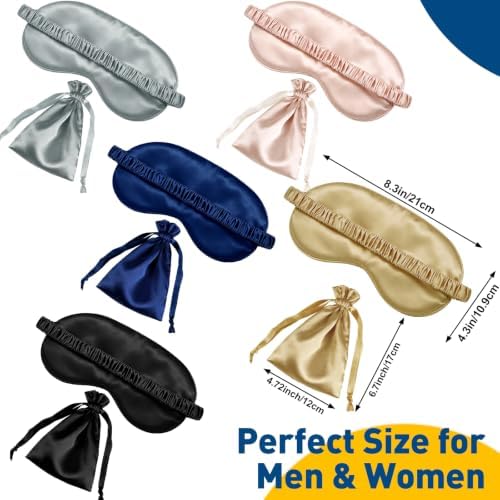 15PCS Satin Eye Mask, 5-Color Silk Sleep Masks Set, Silky Blindfold - Image 3