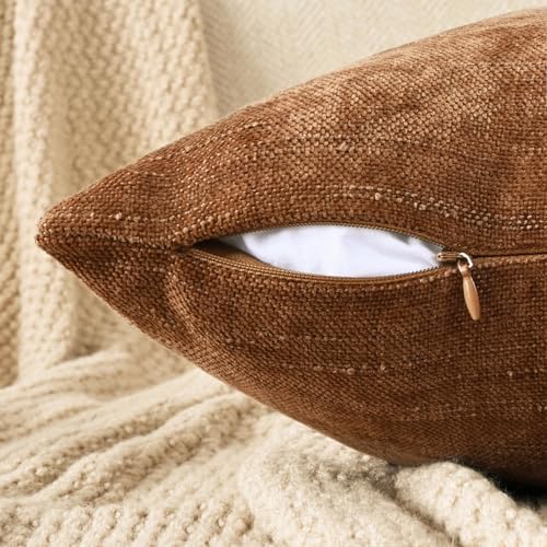 Set of 4 Soft Textured Decorative Throw Pillow Covers 22x22 Inch Cozy Farmhouse - Image 4