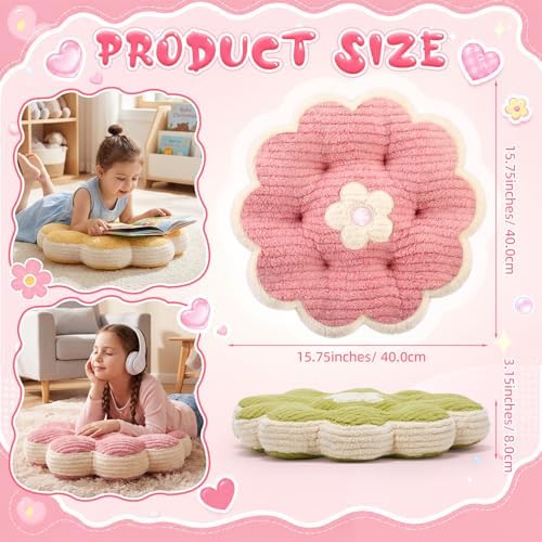 Reginary Briwooody 5 Pcs Flower Pillow, Flower Shaped Plush Throw Pillow - Image 2