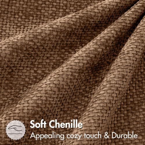 MIULEE Decorative Golden Brown Euro Sham Pillow Covers 24x24 Inch 2 Pack - Image 6