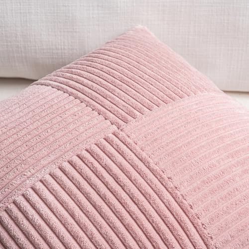 Fancy Homi 2 Packs Blush Pink Samll Decorative Throw Pillow Covers 12x12 Inch - Image 3